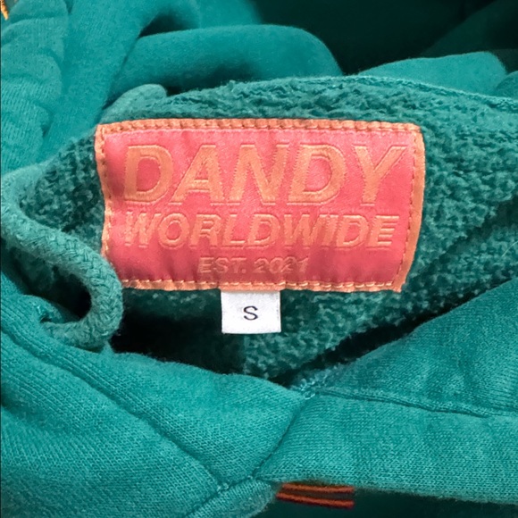 Dandy Worldwide Car Camping Embroidered Oversized Hoodie Green Gold Luxury-S - Picture 9 of 11